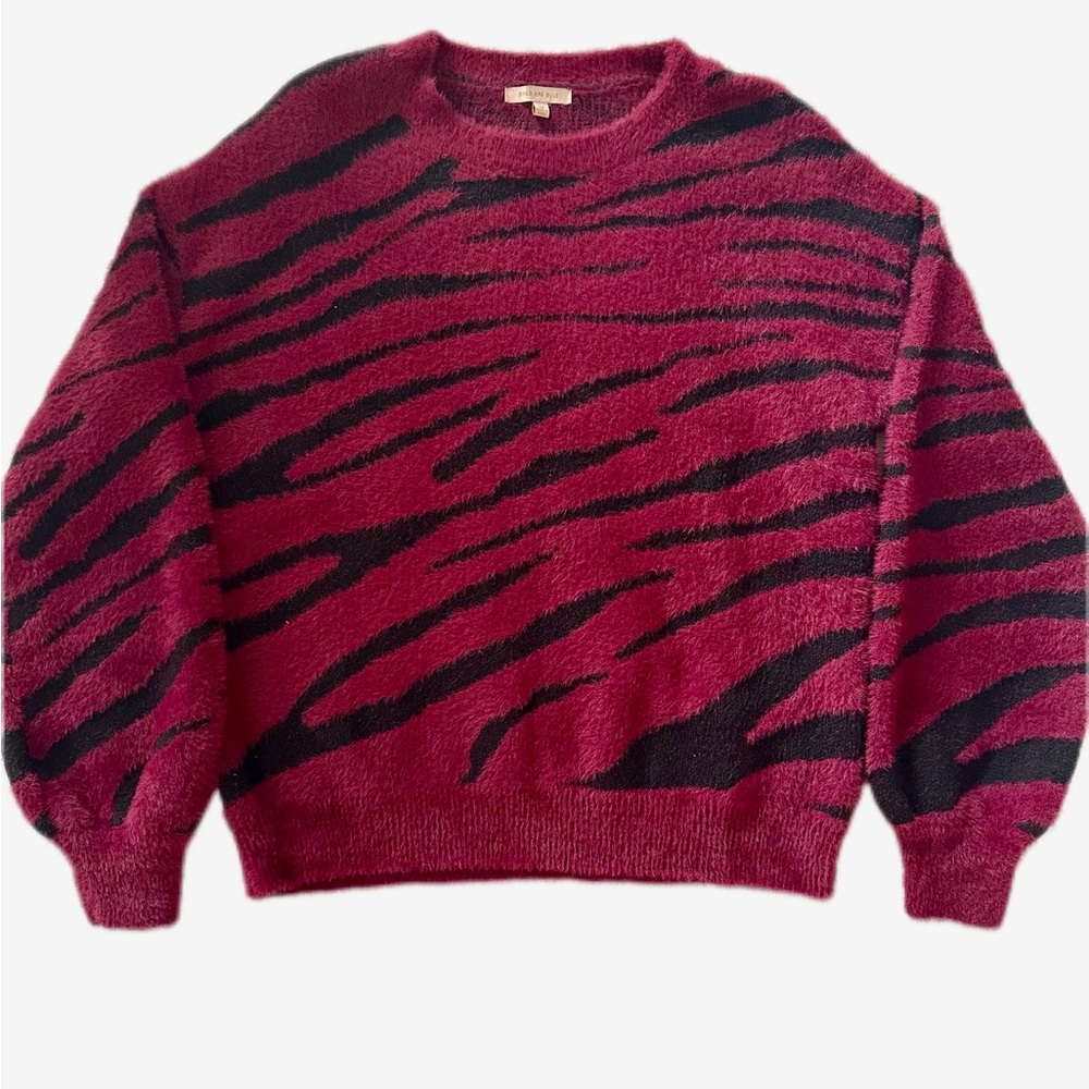 Skies Are Blue Burgundy/Fuchsia and Black Sweater